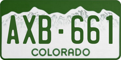 CO license plate AXB661