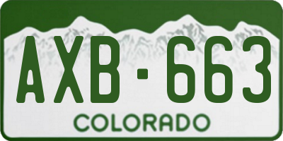 CO license plate AXB663