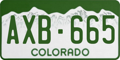 CO license plate AXB665