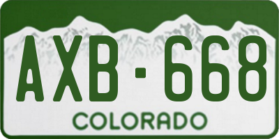 CO license plate AXB668