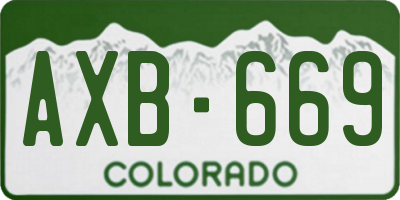 CO license plate AXB669