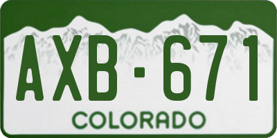CO license plate AXB671