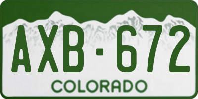 CO license plate AXB672