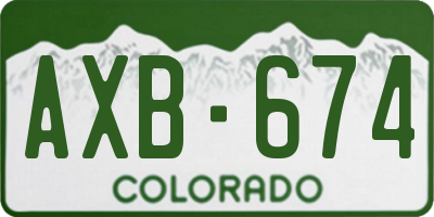 CO license plate AXB674