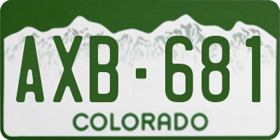CO license plate AXB681