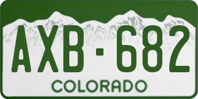 CO license plate AXB682
