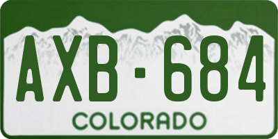 CO license plate AXB684