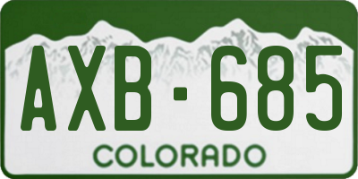 CO license plate AXB685