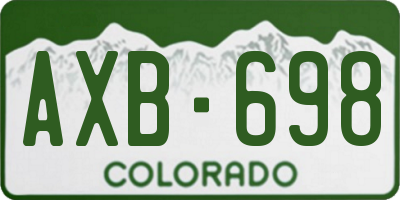 CO license plate AXB698