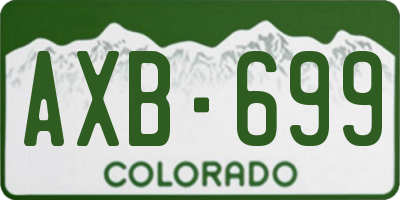 CO license plate AXB699