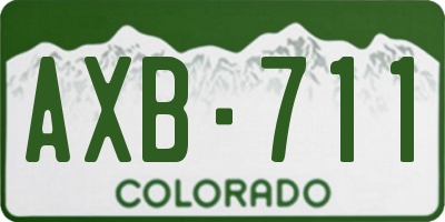 CO license plate AXB711