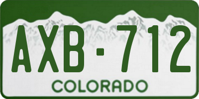 CO license plate AXB712