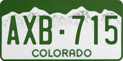 CO license plate AXB715