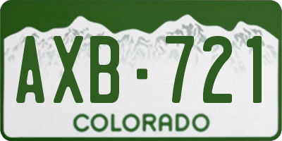 CO license plate AXB721