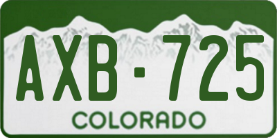 CO license plate AXB725