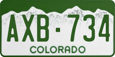 CO license plate AXB734