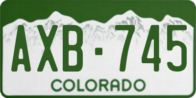 CO license plate AXB745