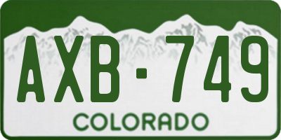 CO license plate AXB749