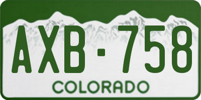 CO license plate AXB758