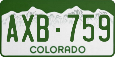 CO license plate AXB759