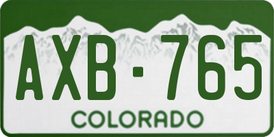 CO license plate AXB765