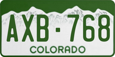 CO license plate AXB768
