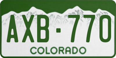 CO license plate AXB770