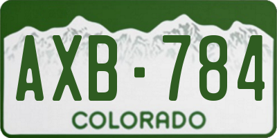 CO license plate AXB784