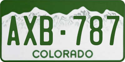 CO license plate AXB787