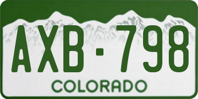 CO license plate AXB798