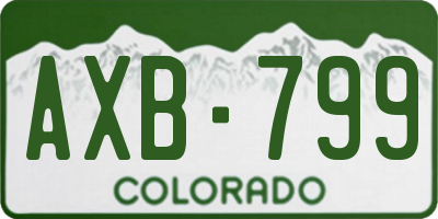 CO license plate AXB799