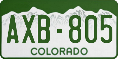 CO license plate AXB805