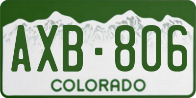 CO license plate AXB806