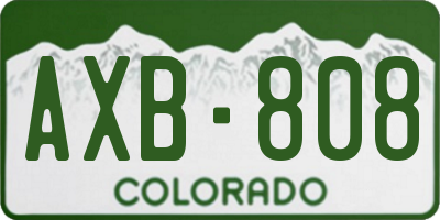 CO license plate AXB808