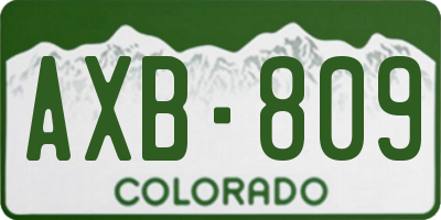 CO license plate AXB809