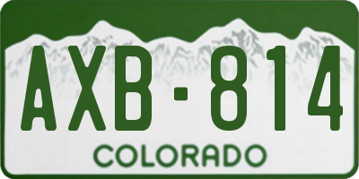 CO license plate AXB814