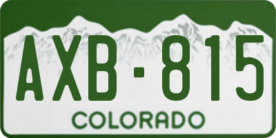 CO license plate AXB815