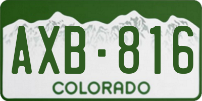 CO license plate AXB816