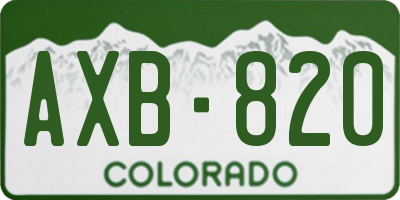 CO license plate AXB820