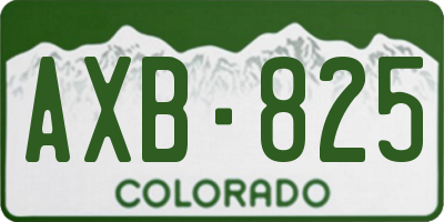 CO license plate AXB825