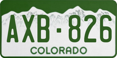 CO license plate AXB826