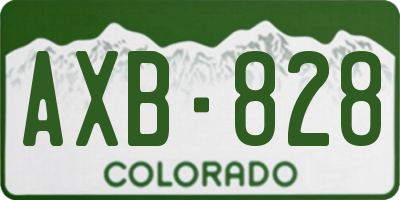 CO license plate AXB828