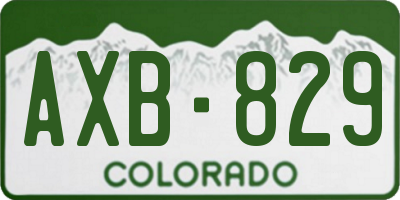 CO license plate AXB829