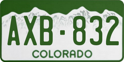 CO license plate AXB832
