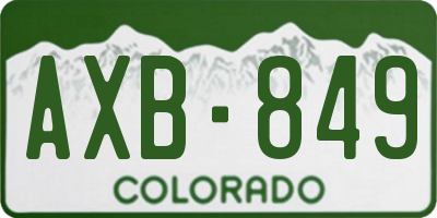 CO license plate AXB849