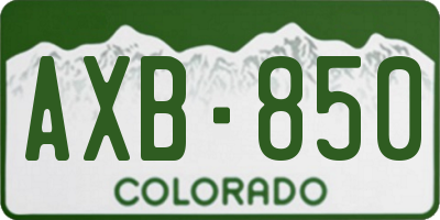 CO license plate AXB850