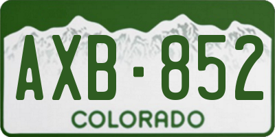 CO license plate AXB852