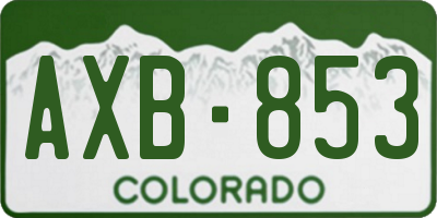 CO license plate AXB853