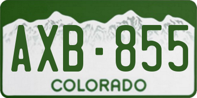 CO license plate AXB855
