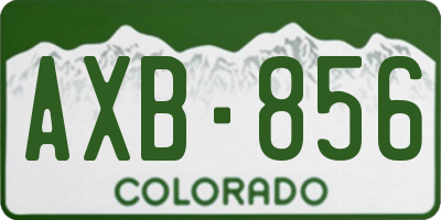 CO license plate AXB856